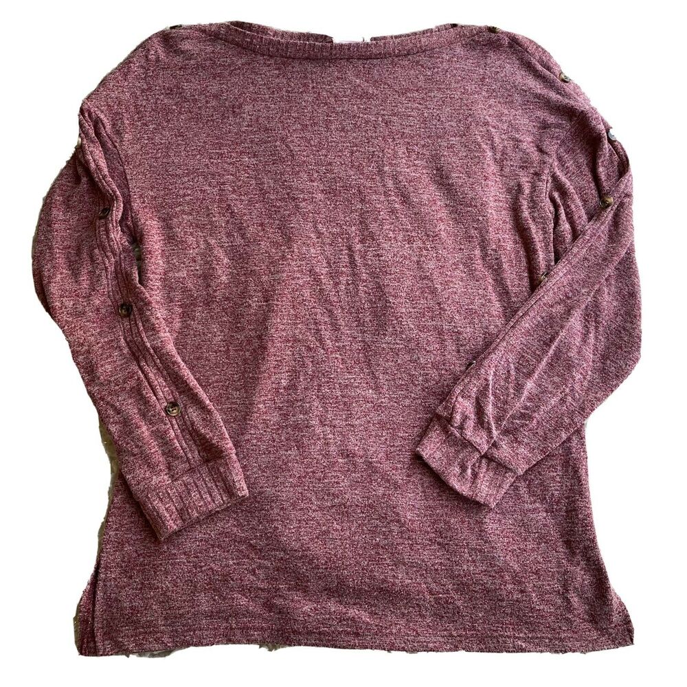 Simple Suzanne Betro Shirt Sz M Womens Red Longseeve Buttons Casual Top Blouse